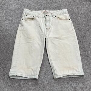 Topman Y2K Skinny Denim Jean Shorts Mens 28 White Bermuda Pockets Casual Cotton